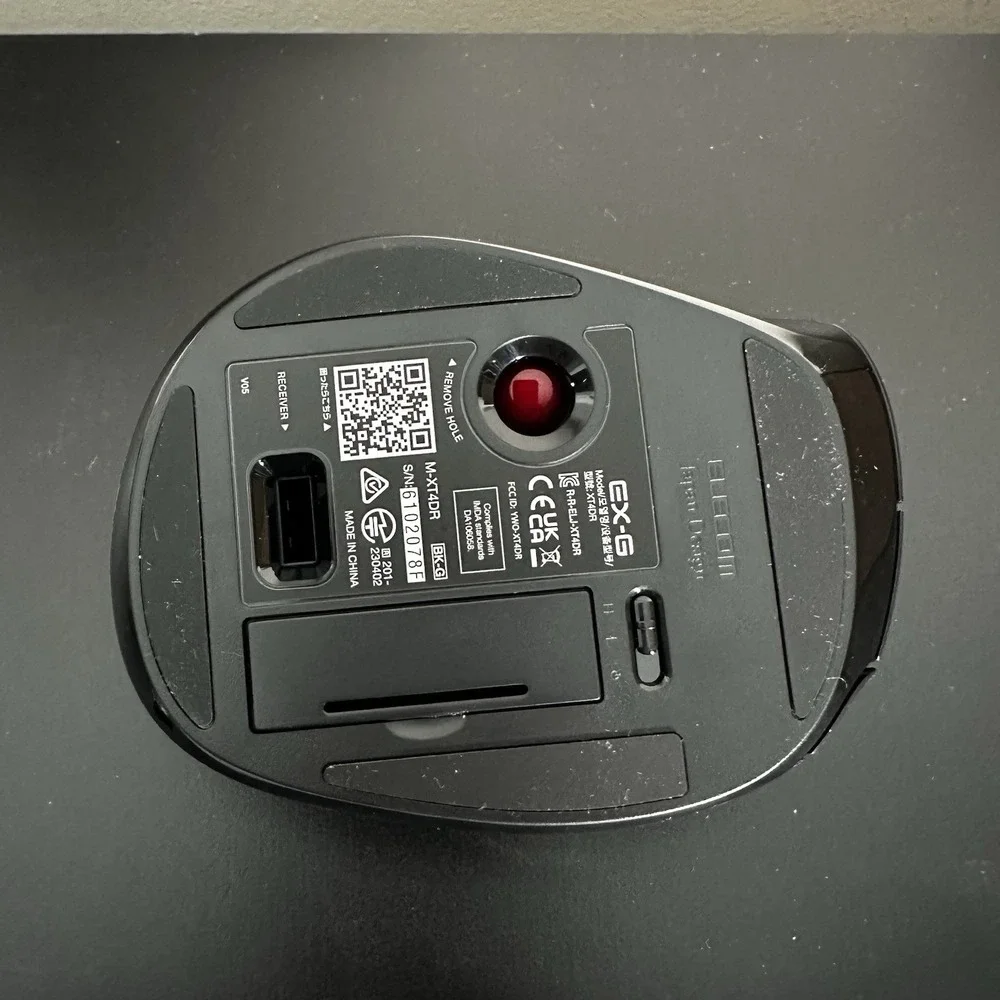 ELECOM EX-G Left Handed Trackball Mouse, 2.4 GHz USB Wireless, Ergonomic, Thumb